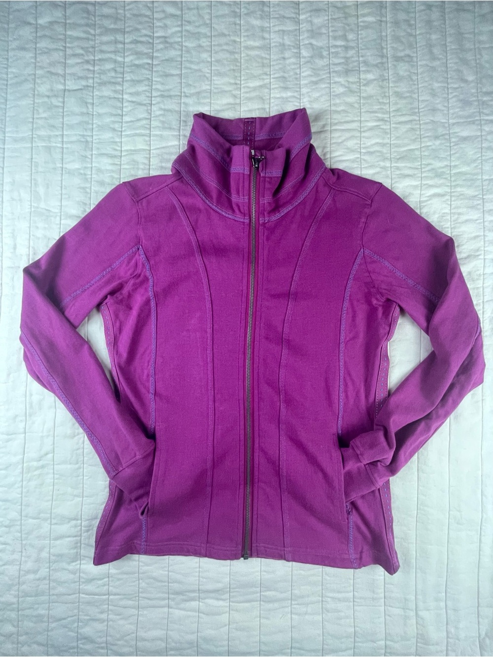 Kuhl Women's Organic Cotton Fitted Magenta Full-Zip Light Activewear Jacket Med